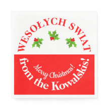 Wesolych Swiat Christmas Party Polnischer Flagge u
