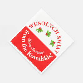 Wesolych Swiat Christmas Party Polnischer Flagge u Serviette
