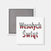 Wesolych Swiat Flag Magnet (Vorderseite/Rückseite)