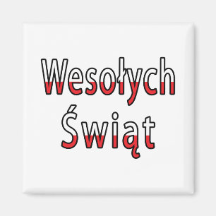 Wesolych Swiat Flag Magnet