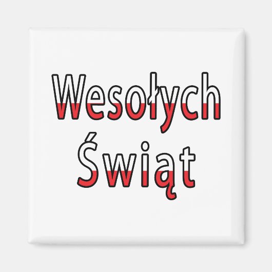 Wesolych Swiat Flag Magnet (Vorne)