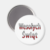 Wesolych Swiat Flag Magnet (Vorderseite/Rückseite)