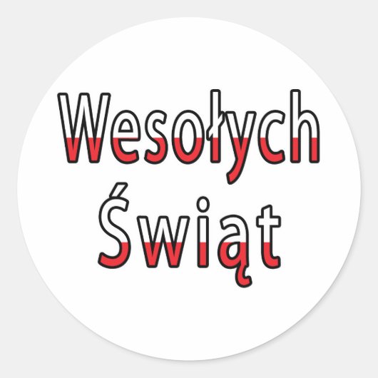 Wesolych Swiat Flag Runder Aufkleber (Vorderseite)