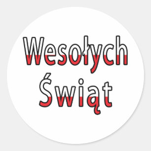 Wesolych Swiat Flag Runder Aufkleber