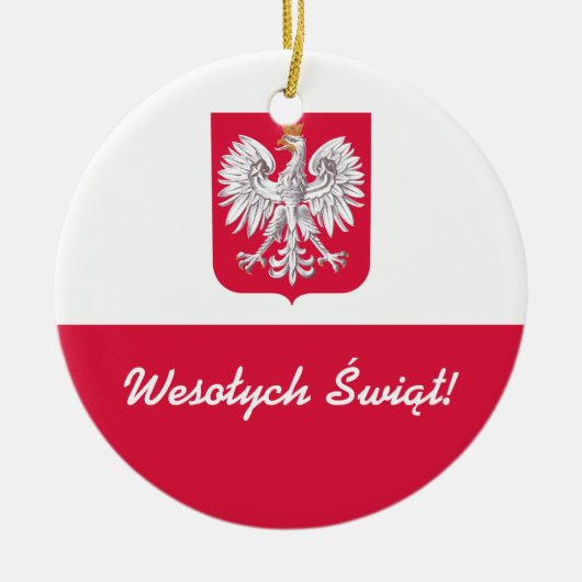 Wesołych Świąt frohe Weihnachten auf Polnisch Keramikornament (Vorne)