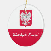 Wesołych Świąt frohe Weihnachten auf Polnisch Keramikornament (Links)