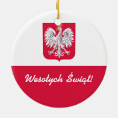 Wesołych Świąt frohe Weihnachten auf Polnisch Keramikornament (Hinten)