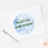 Wesołych Świąt ...! Frohe Weihnachten im polnische Runder Aufkleber (Umschlag)