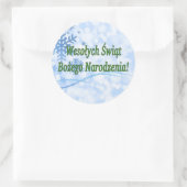 Wesołych Świąt ...! Frohe Weihnachten im polnische Runder Aufkleber (Tasche)
