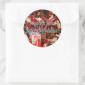 Wesołych Świąt ...! Frohe Weihnachten im Polnische Runder Aufkleber (Tasche)