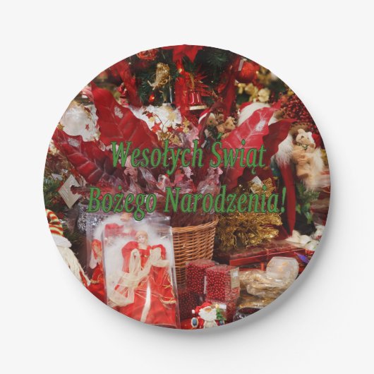 Wesołych Świąt…! Frohe Weihnachten im polnischen Pappteller (Vorderseite)