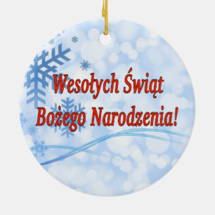 Wesołych Świąt ...! Frohe Weihnachten in Polnis Keramikornament