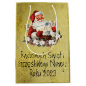 Wesołych Świąt Frohe Weihnachten in polnischem Gol Mittlere Geschenktüte (Vorderseite)