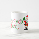 Wesolych Swiat Frohe Weihnachten in polnischer Tas Kaffeetasse<br><div class="desc">Wesolych Swiat Frohe Weihnachten in Polnisch. Wünschen Sie allen Frohe Weihnachten in Polnisch mit diesem niedlichen,  Cartoon Santa. Gut für jeden Polner. Feiern Sie zu Weihnachten Ihr polnisches Erbe!</div>
