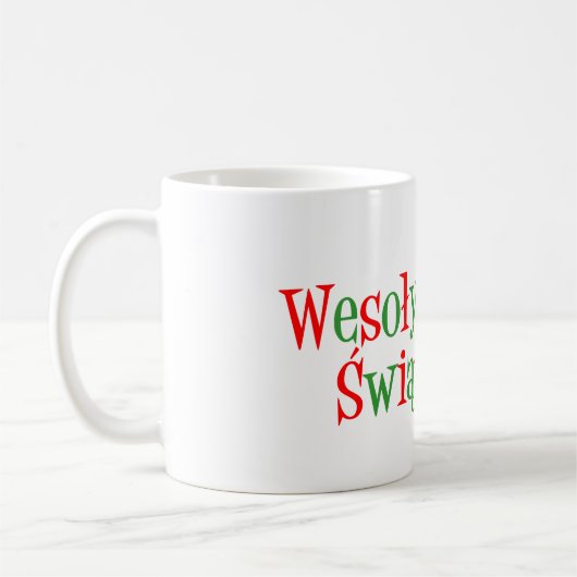 Wesolych Swiat Frohe Weihnachten in polnischer Tas Kaffeetasse (Links)