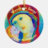 Wesołych Świąt Frohe Weihnachtsgeschenk Polnisch Keramik Ornament (Vorne)