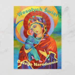 Wesołych Świąt Frohe Weihnachtskarte auf Polnisch Postkarte