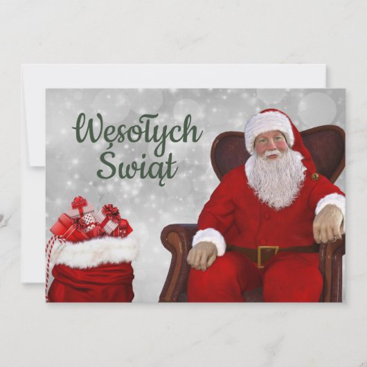Wesołych świąt Frohe Weihnachtskarte Polnischer Po Ankündigung (Vorderseite)