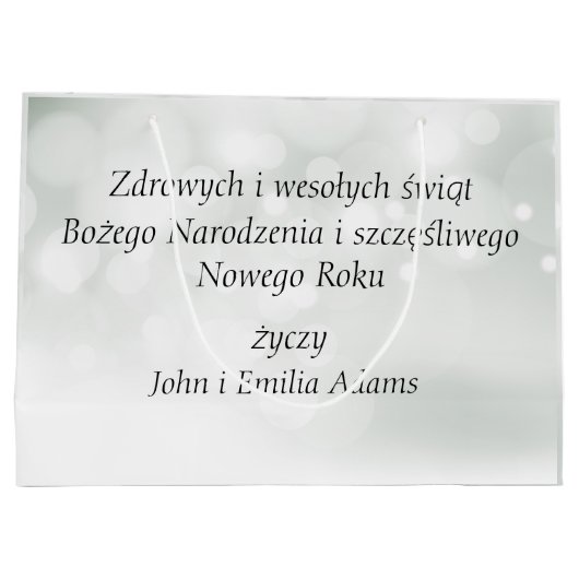 Wesołych świąt Frohe Weihnachtskarte Polnischer We Große Geschenktüte (Rückseite)