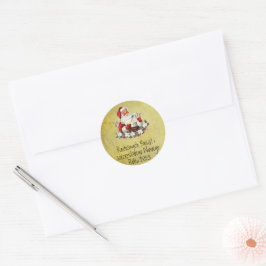 Wesołych Świąt Frohe Weihnachtskarte Polnischer We Runder Aufkleber