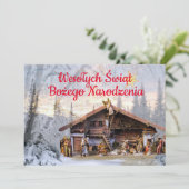 Wesołych świąt Katholische Weihnachtskarte auf Pol Ankündigung (Stehend Vorderseite)