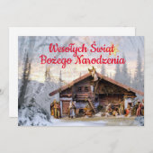Wesołych świąt Katholische Weihnachtskarte auf Pol Ankündigung (Vorne/Hinten)