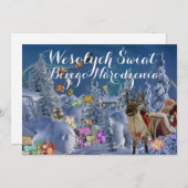 Wesołych świąt MerChristmas Card Polen Ankündigung (Vorne/Hinten)