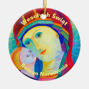 Wesołych Świąt Merry Christmas Gift Polish Keramik Ornament