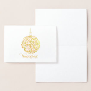 Wesołych Świąt Ornament Folienkarte