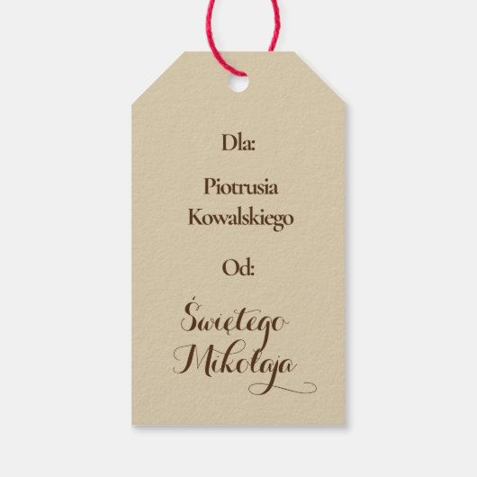 Wesołych Świąt Polnisch Frohe Weihnachten Polen Ki Geschenkanhänger (Rückseite)