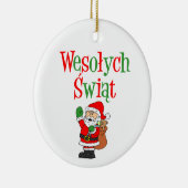 Wesolych Swiat Polnische Weihnachtsfeier Keramik O Ornament (Rechts)