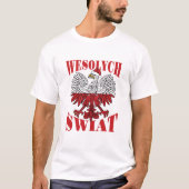 Wesolych Swiat Polnischer Weihnachtsadler Weihnach T-Shirt (Vorderseite)