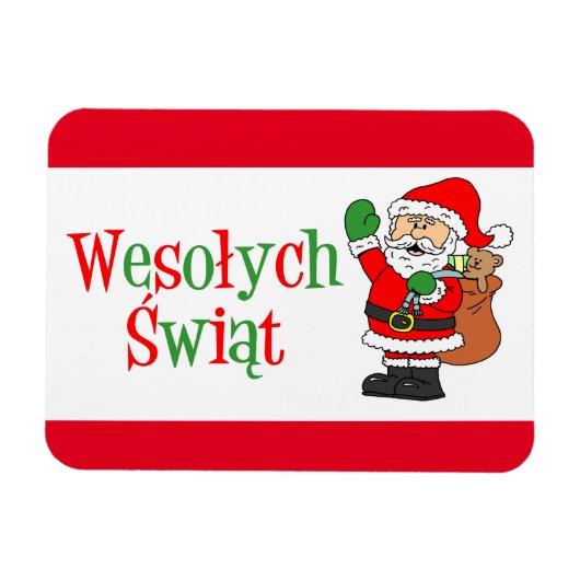 Wesolych Swiat Polnischer Weihnachtsmagnet Magnet (Horizontal)
