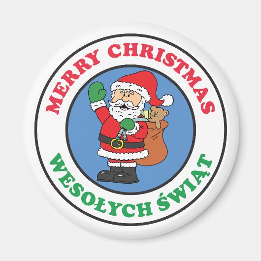 Wesolych Swiat Polnischer Weihnachtsmann Magnet (Vorne)