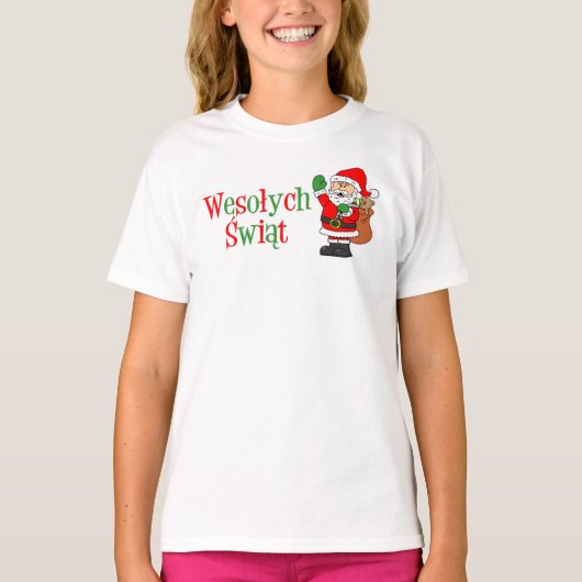 Wesolych Swiat Polnischer Weihnachtsmann-T - Shirt (Vorderseite)