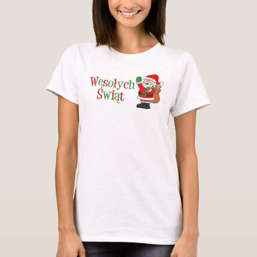 Wesolych Swiat Polnischer Weihnachtsmann-T - Shirt (Vorderseite)