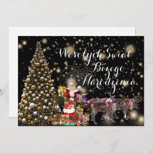 Wesołych świąt Religiöse Weihnachtskarte auf Polni Ankündigung (Vorne/Hinten)
