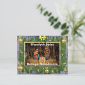 Wesołych świąt Religiöse Weihnachtskarte auf Polni Postkarte (Stehend Vorderseite)