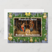 Wesołych świąt Religiöse Weihnachtskarte auf Polni Postkarte (Vorne/Hinten)