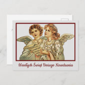 Wesołych Świąt Retro Frohe Weihnachtskarte Polnisc Postkarte (Vorne/Hinten)
