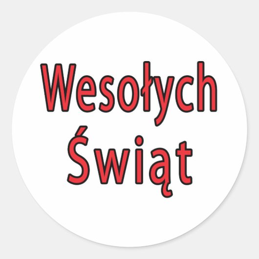 Wesolych Swiat Runder Aufkleber (Vorderseite)