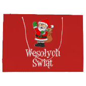 Wesolych Swiat Santa Polnisch Frohe Weihnachten Große Geschenktüte (Rückseite)