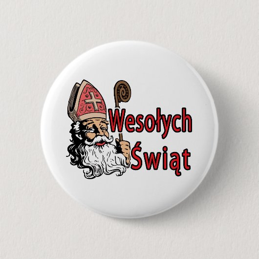 Wesolych Swiat St. Nicholas Button (Vorderseite)