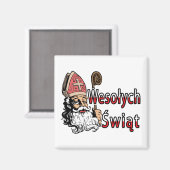 Wesolych Swiat St. Nicholas Magnet (Vorderseite/Rückseite)