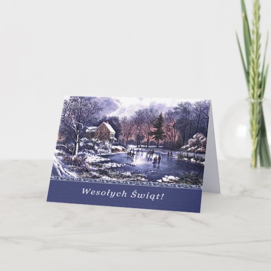 Wesołych Świąt. Weihnachtskarte auf Polnisch Feiertagskarte (Vorderseite)