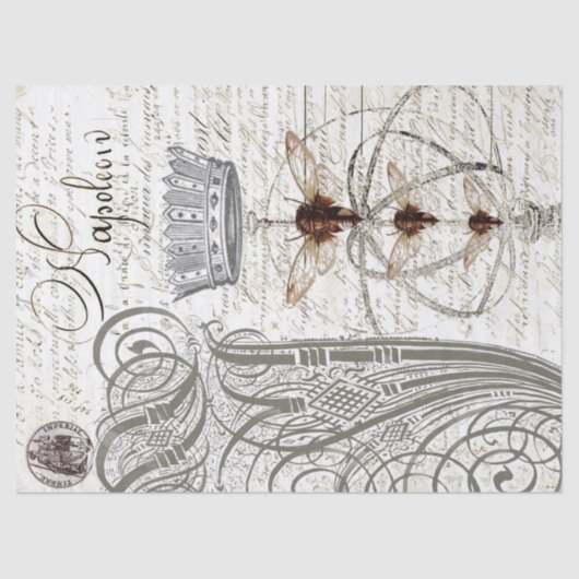 Wespe-Eintagsfliege-Skript Decoupage Gewebe Seidenpapier (Vorderseite)