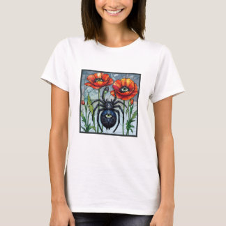 Wespe Hornisse Biene Glasmalerei Mohnblume Insekt T-Shirt