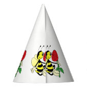Wespe mit rote Rose Partyhütchen (Rückseite)