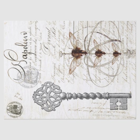 Wespe-Skript Decoupage Seidenpapier (Vorderseite)