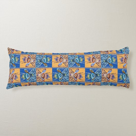 Wespen-Patchwork-Textilmuster Seitenschläferkissen (Vorderseite)